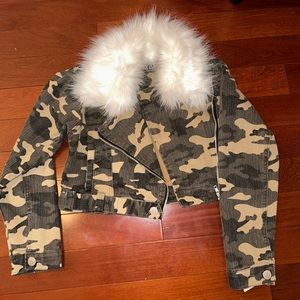 brand new camo jean jacket